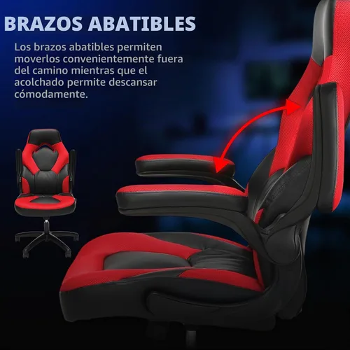Vista 3 de RESPAWN 3085 Silla de juegos, silla ergonómica de oficina, reposacabezas Rojo