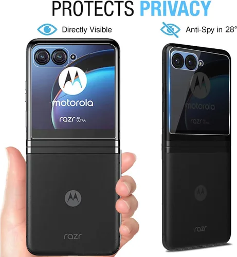 Vista 5 de Protector de pantalla de privacidad para Motorola Razr 40 Ultra (2023) [2 unidades] Protector de pantalla de privacidad rWith [2 unidades] Protector