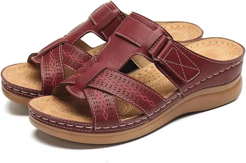 Vista 16 de Ladmiple Sandalias ortopédicas florales de moda 2023 con soporte de arco, zapatillas romanas casuales con puntera abierta