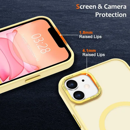 Vista 904 de Anuck - Funda magnética para iPhone 11 compatible con MagSafe, carcasa trasera mate translúcida dura, borde de TPU, delgada, resistente a impactos