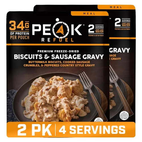 Vista 46 de Goulash de búfalo americano 45g protein, 740 calories, ground bison goulash, 2 servings, 4.94 oz pouch, 6 oz water, ready in 10 minutes, made in
