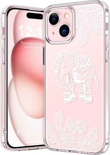 Vista 34 de bicol - Funda protectora a prueba de golpes para iPhone 15 Plus, funda delgada de acrílico transparente y diseños modernos para niña y mujer, 6.7