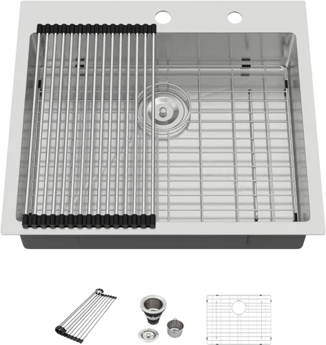 Vista 30 de Fregadero de cocina para exteriores 15 x 15 pulgadas, fregadero de bar de 15 x 15 pulgadas, fregaderos de cocina de acero inoxidable de calibre 16