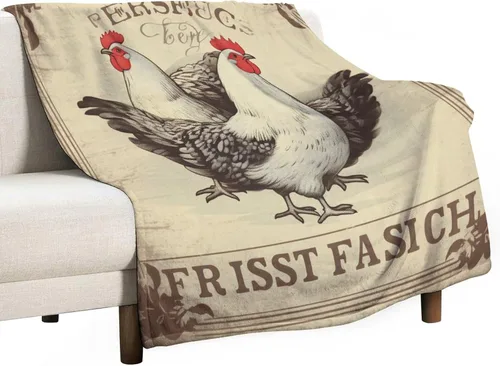 Vista 46 de Manta de microfibra suave y acogedora con diseño de gallo rústico en blanco y negro, suave y acogedora manta de microfibra para sofá, cama, oficina