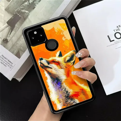 Vista 558 de Compatible con Google Pixel 4A 5G Mobile Case Creative Acrylic Panel trasero Silicona Protección Grip especialmente diseñado para Google Pixel 4A 5G