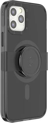 Vista 3 de PopSockets Funda negra para iPhone 12 y iPhone 12 Pro con agarre y deslizamiento para teléfono compatible con MagSafe