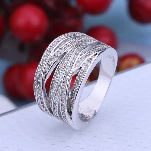 Vista 2 de Anillo de boda de lujo, joyería de compromiso con circonitas AAA para mujer, Anel Joyas, Anillos y Anillos
