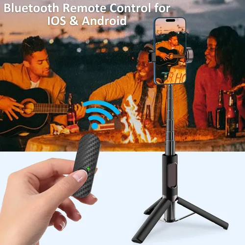 Vista 5 de Selfie Stick - Trípode de aleación de aluminio para selfie stick con soporte de trípode plegable para viajes, rotación de 270 grados, compatible