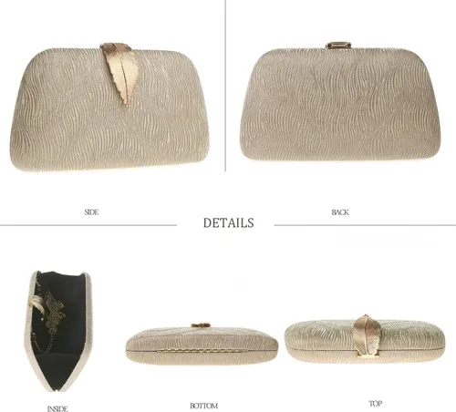 Vista 4 de jessie Bolsos de noche para mujer, formales, nupciales, bodas, pequeños embragues, bolsos cruzados para baile de graduación, cóctel, fiesta