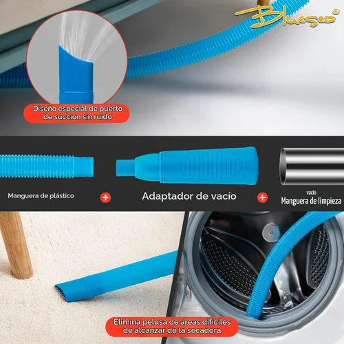 Vista 4 de BLuesea Kit de limpieza de ventilación de secadora, kit de limpieza de secadora de 15 piezas, incluye cepillo de ventilación de secadora de 30 pies
