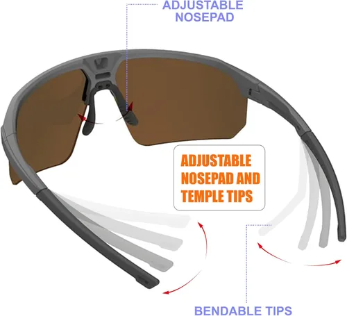 Vista 6 de Q217 HD Gafas de sol polarizadas para mujeres y hombres, ciclismo, correr, pesca, senderismo, golf, béisbol, voleibol, deportes al aire libre