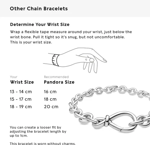 Vista 5 de PANDORA - Pulsera de plata de ley 925 con nudo infinito