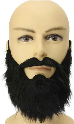 Vista 3 de ECYC Divertida fiesta de Halloween falsa bigote bigote pelo facial