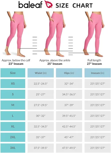 Vista 6 de BALEAF Leggings para mujer con bolsillos, con control de abdomen, para hacer ejercicio, de cintura alta, de atletismo, para correr, de 78