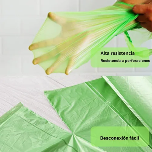 Vista 7 de TECHSHARE Bolsas de basura biodegradables de 1.2 galones, 80 unidades, bolsas de basura compostables, capacidad de 1.5 galones, color verde