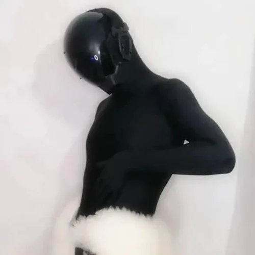 Vista 6 de Cyberpunk - Máscara de casco para hombre para cosplay, máscara futurista fresca Cyberpunk, accesorios para casco de cosplay, disfraz facial, negro