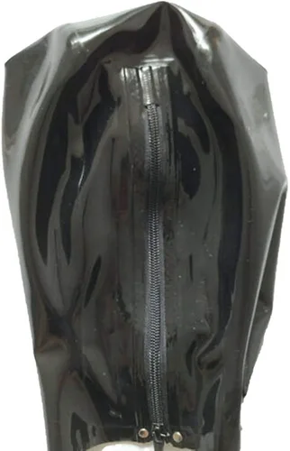 Vista 3 de Capucha de látex hecha a mano máscara de goma para Catsuit Hermosa niña Club Wear Disfraces Pelota Cosplay