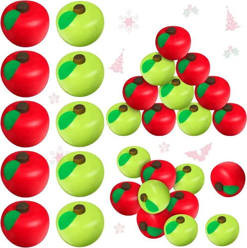 Vista 6 de Chalyna 30 bolas de dedo de fruta, fruta roja y verde, 2.8 pulgadas