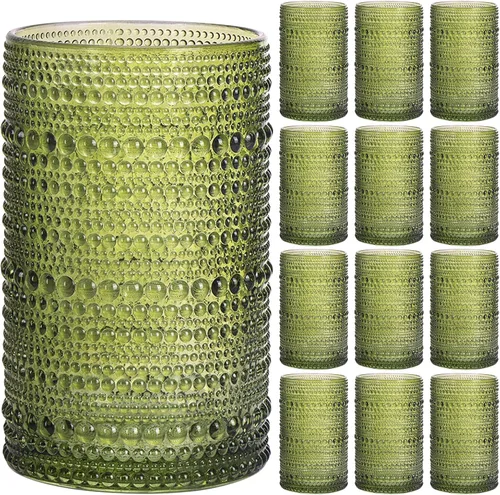 Vista 8 de Moretoes - Juego de 6 vasos de cristal vintage con forma de hobuña, color azul