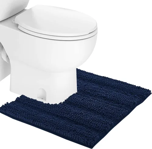 Vista 60 de NICETOWN Tapete negro para baño, antideslizante, suave, absorbente de agua, tapete de bajo perfil para entrada, tapete para vestíbulo, puerta