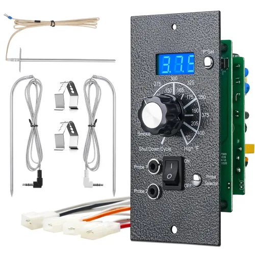Vista 8 de Controlador de Termostato Digital para Parrilla de Pellets de Madera Traeger Panel de Control Pro PID Tablero de Repuesto Piezas BAC365 Sensor RTD