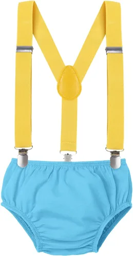 Vista 54 de IBTOM CASTLE Disfraz de carnaval de circo para el primer cumpleaños con temática de carnaval para bebé niño con tirantes y pajarita, sombrero