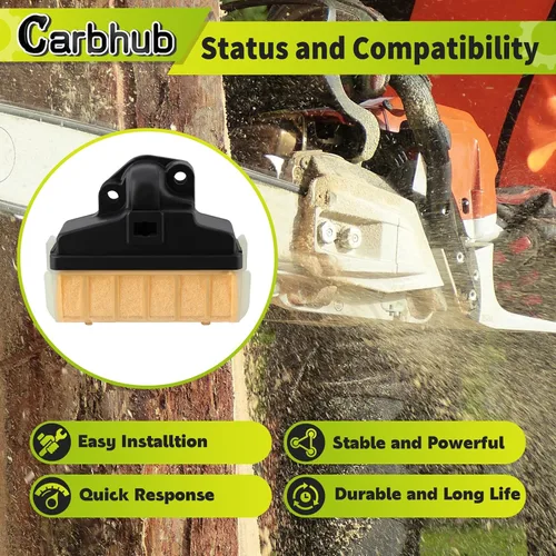Vista 3 de Carbhub 1123-120-1651 Filtro de aire + Bujía + Filtro para línea de combustible y aceite para motosierra STIHL 023 025 MS210 MS230 MS250 con filtro