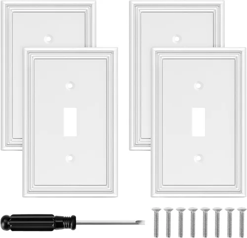 Vista 16 de Cubiertas blancas para enchufes de pared, placa decorativa moderna para interruptor de luz, cubierta de enchufe, placas de interruptor, cubierta