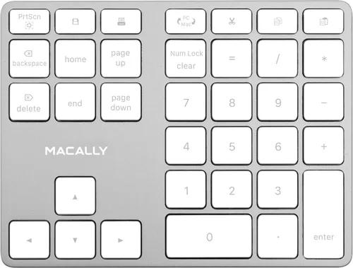 Vista 2 de Macally Bloc de números inalámbrico para Mac y PC y un mouse inalámbrico Bluetooth, funciona con números de manera más eficiente