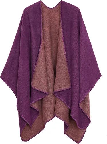 Vista 42 de Chales cálidos para mujer, cárdigan con frente abierto, estilo vintage, poncho