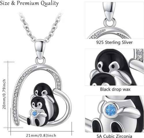 Vista 3 de TUGHRA Collares de corazón de plata de ley S925, collar de corazón delicado regalo de joyería para mujeres y niñas