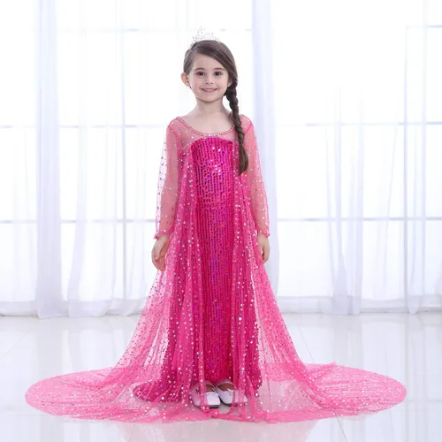 Vista 5 de Plustrong Vestido de princesa para niñas, fiesta de nieve, disfraz de Halloween, disfraz de cosplay