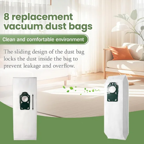 Vista 6 de Paquete de 8 bolsas de repuesto HEPA RLH-6 para aspiradora Riccar Supralite R10S, R10P, R10CV, R10D, R10O, R10SAND, R17 y aspiradoras verticales