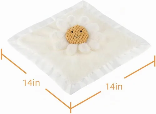 Vista 7 de Apricot Lamb Daisy Soft Loveys - Manta de seguridad para bebés, 14 pulgadas