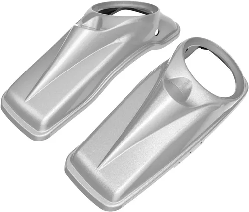 Vista 64 de Tapas para bocinas de motocicleta aptas para 2014+ Harley Touring Hard Saddle Bags - Whisky ámbar, 8 pulgadas Amber Whiskey