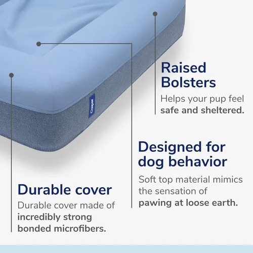 Vista 2 de Casper Cama para perro, espuma viscoelástica de felpa, pequeña, color azul