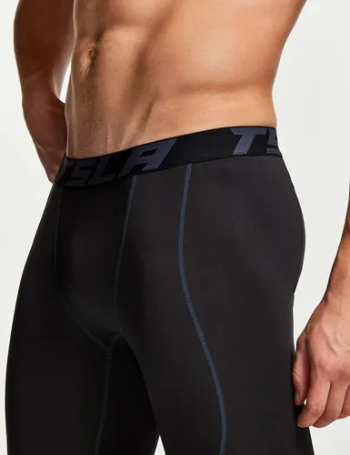 Vista 7 de TSLA - Paquete de 1 o 2 pantalones térmicos de compresión para hombre, leggings deportivos y mallas para correr pantalones para usar como primera