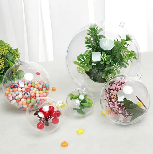 Vista 4 de Paquete de 20 bolas transparentes para decoración del hogar, fiesta