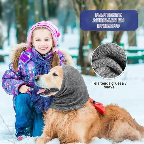 Vista 4 de Saintrygo 4 piezas de fundas para orejas de perro, a prueba de sonido, para ladrar y bañarse, bufanda de invierno cálida para calmar