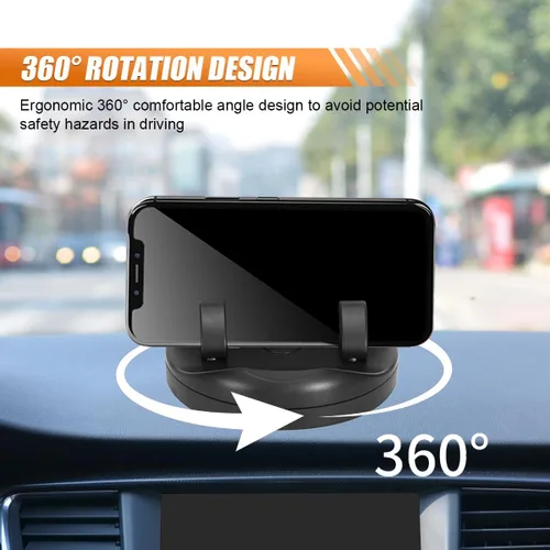Vista 3 de Soporte para teléfono de coche, soporte giratorio ajustable de 360° para salpicadero con placa de estacionamiento, soporte autoadhesivo