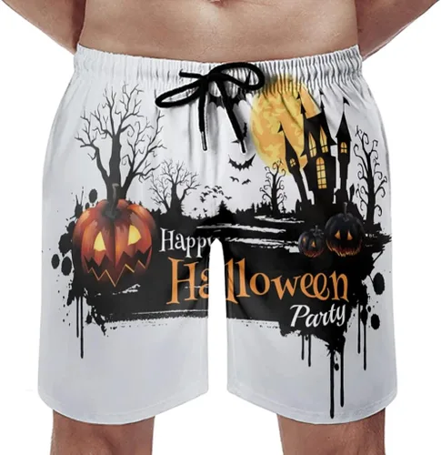 Vista 4 de Bañador para hombre de Halloween con forro de malla y bolsillos