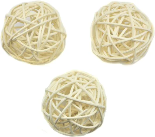 Vista 32 de 20 bolas de mimbre de ratán para decoración de mesa de boda, fiesta de Navidad (diámetro de 1.2 pulgadas, negro)