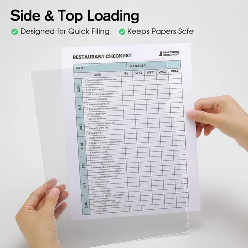 Vista 6 de KTRIO Fundas transparentes para carpetas de plástico para documentos, bolsillos para proyectos, paquete de 12, se adapta a papel de tamaño carta