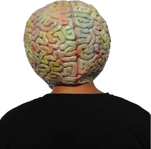 Vista 6 de ifkoo - Máscara para el cerebro alienígena de látex de cabeza completa para disfraz de Halloween