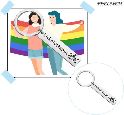 Vista 6 de Felmem - Llavero con diseño de Lickalottapus, regalo para lesbianas LGBT Gay Orgullo