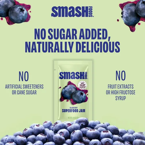 Vista 6 de Chia Smash Superfood Jam Squeeze Paquetes Untar, arriba, apretar y refrigerio Enteros 30, aptos para diabéticos, aptos para diabéticos