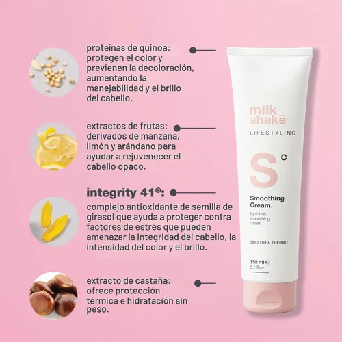 Vista 6 de milk_shake Lifestyling Smoothing Hair Cream for Medium to Coarse Hair, 5.1 Fl Oz