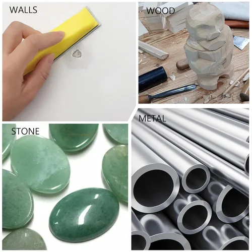 Vista 7 de Rollos de papel de lija de gancho y bucle, 4 granos de papel de lija abrasivo de 1 pulgada x 20 pies, papel de arena surtido con dispensador 150