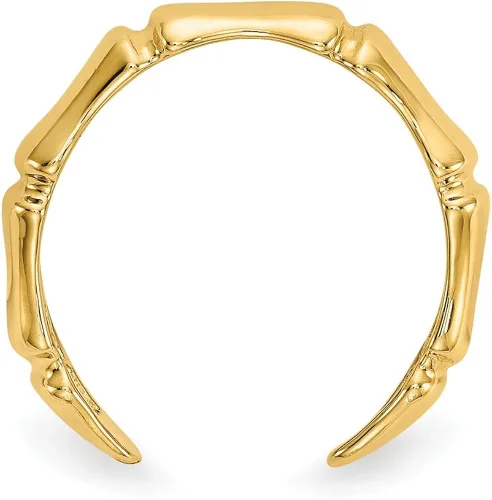 Vista 2 de Anillo de dedo del pie de bambú de oro amarillo sólido de 14 quilates ajustable, Metal
