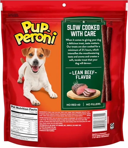 Vista 9 de Pup-Peroni Golosinas para perros, sabor a carne magra, 22.5 onzas, hechas con carne de res real, 90% libre de grasa
